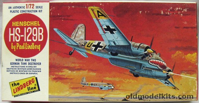 Lindberg 1/72 Henschel HS-129B German Tank Destroyer, 441-50 plastic model kit